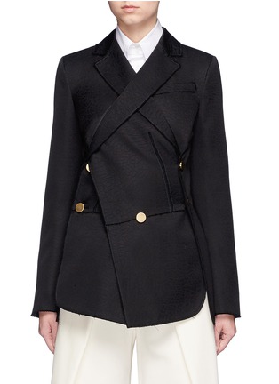 Main View - Click To Enlarge - PROENZA SCHOULER - Double breasted jacquard wrap blazer