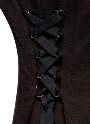 Detail View - Click To Enlarge - PROENZA SCHOULER - Lace-up back wool blend A-line dress