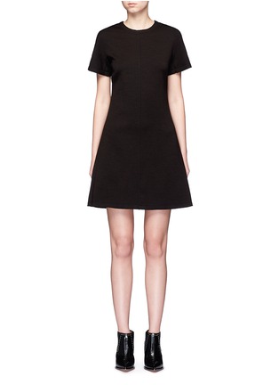 Main View - Click To Enlarge - PROENZA SCHOULER - Lace-up back wool blend A-line dress