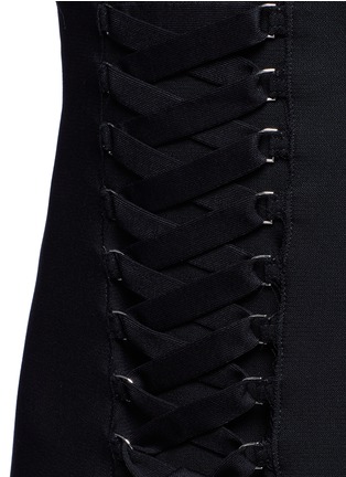 Detail View - Click To Enlarge - PROENZA SCHOULER - Lace-up virgin wool blend A-line skirt
