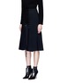 Front View - Click To Enlarge - PROENZA SCHOULER - Lace-up virgin wool blend A-line skirt