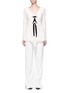 Main View - Click To Enlarge - PROENZA SCHOULER - Lace-up drape front crepe top