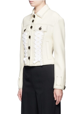 Front View - Click To Enlarge - PROENZA SCHOULER - Lace-up cropped jacket