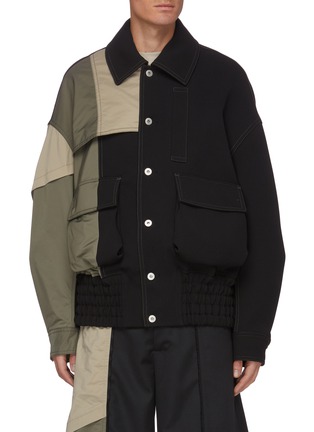 Main View - Click To Enlarge - FENG CHEN WANG - Deconstructed Contrast Panel Cargo Pocket Jacket
