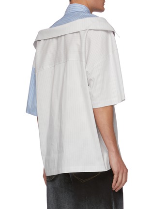 Back View - Click To Enlarge - FENG CHEN WANG - Double Layered Contrast Panel Stripe Shirt