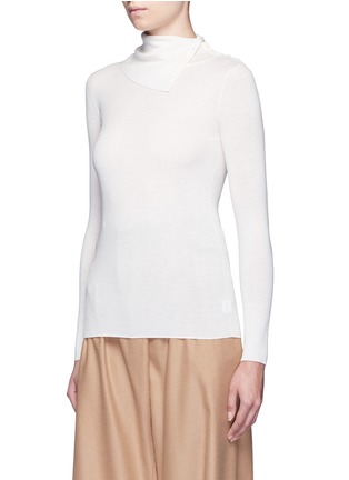 Front View - Click To Enlarge - THEORY - 'Leendelly' button turtleneck Merino wool knit top