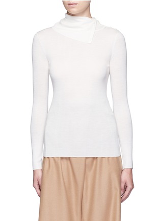 Main View - Click To Enlarge - THEORY - 'Leendelly' button turtleneck Merino wool knit top
