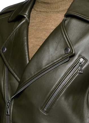 Detail View - Click To Enlarge - THEORY - 'Tralsmin' belted lambskin leather moto jacket