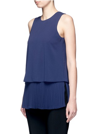 Front View - Click To Enlarge - THEORY - 'Anastaza' pleat hem crepe top
