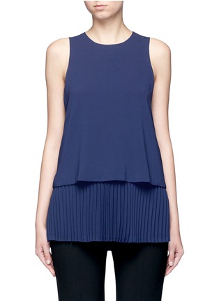 Main View - Click To Enlarge - THEORY - 'Anastaza' pleat hem crepe top