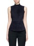 Main View - Click To Enlarge - THEORY - 'Eulia' suede front ponte knit top