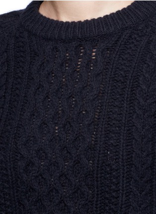 Detail View - Click To Enlarge - THEORY - 'Lewens' cable knit wool sweater