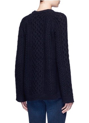 Back View - Click To Enlarge - THEORY - 'Lewens' cable knit wool sweater