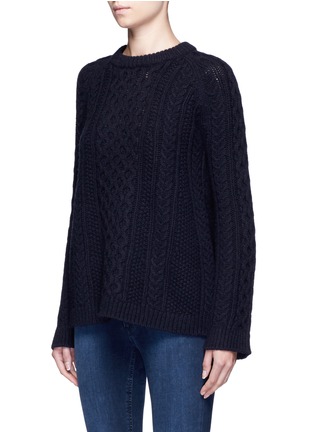 Front View - Click To Enlarge - THEORY - 'Lewens' cable knit wool sweater