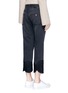 Back View - Click To Enlarge - STELLA MCCARTNEY - Floral ribbon appliqué cropped tomboy jeans