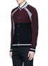 Front View - Click To Enlarge - GIVENCHY - Colourblock and stripe jacket cardigan