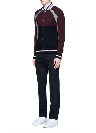 Figure View - Click To Enlarge - GIVENCHY - Colourblock and stripe jacket cardigan