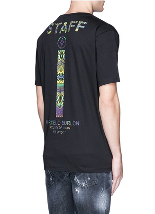 Back View - Click To Enlarge - MARCELO BURLON - 'Mercedario' psychedelic logo print T-shirt