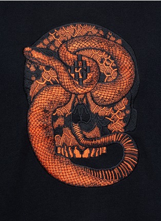 Detail View - Click To Enlarge - MARCELO BURLON - 'Bayo' snake embroidery sweatshirt