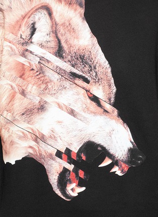Detail View - Click To Enlarge - MARCELO BURLON - 'Cruces' animal print hoodie