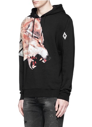 Front View - Click To Enlarge - MARCELO BURLON - 'Cruces' animal print hoodie