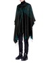 Front View - Click To Enlarge - MARCELO BURLON - 'Aserel' reversible wing jacquard poncho