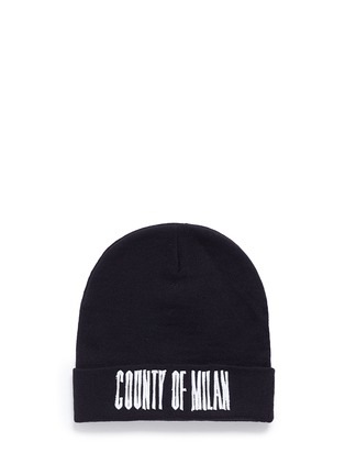 Main View - Click To Enlarge - MARCELO BURLON - 'Sajama' embroidered wool knit beanie