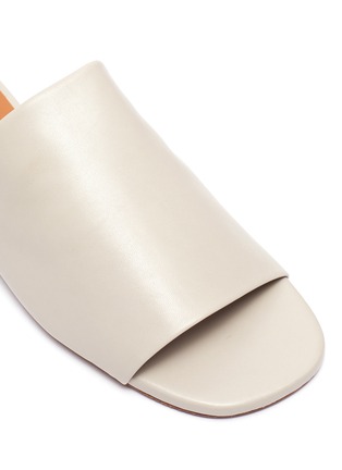 Detail View - Click To Enlarge - CLERGERIE - 'ITOU' Wide Strap Lambskin Leather Mules