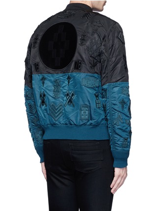 Back View - Click To Enlarge - MARCELO BURLON - 'Alpha Industries' colourblock patch embroidery bomber jacket