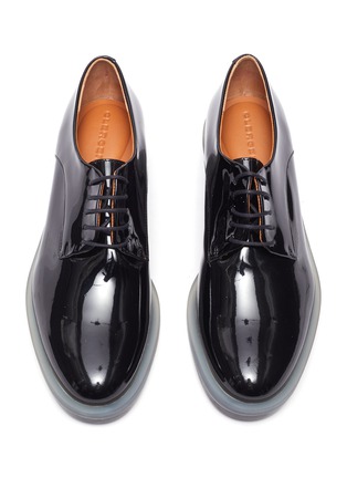 Detail View - Click To Enlarge - CLERGERIE - 'Roma' Patent Leather Transparent Welt Derby Shoes