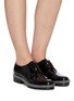 Figure View - Click To Enlarge - CLERGERIE - 'Roma' Patent Leather Transparent Welt Derby Shoes