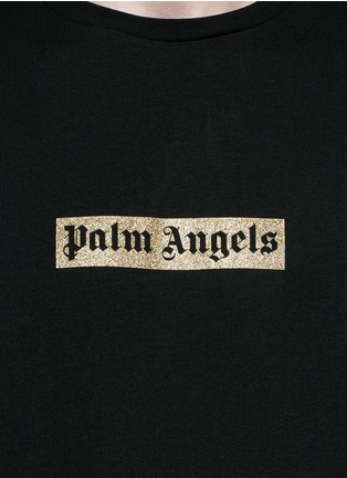 Detail View - Click To Enlarge - PALM ANGELS - Glitter logo print T-shirt