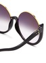 Detail View - Click To Enlarge - LINDA FARROW - Florence' half rim round frame sunglasses