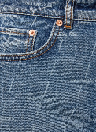Detail View - Click To Enlarge - BALENCIAGA - Logo jacquard denim mini skirt