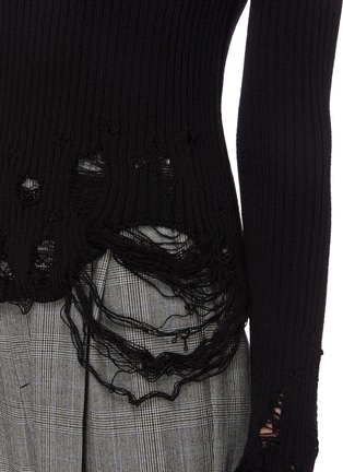  - BALENCIAGA - Distressed Hem Turtleneck Virgin Wool Sweater