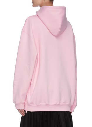 Back View - Click To Enlarge - BALENCIAGA - Slit Sleeve Cotton Hoodie