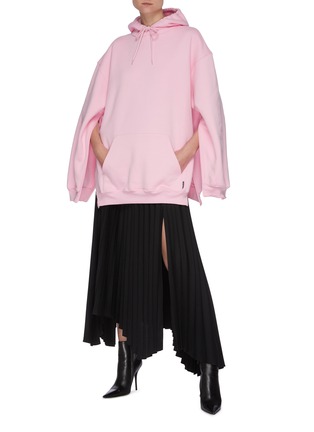 Figure View - Click To Enlarge - BALENCIAGA - Slit Sleeve Cotton Hoodie