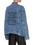 Back View - Click To Enlarge - BALENCIAGA - Multilingual Print Stonewash Denim Jacket