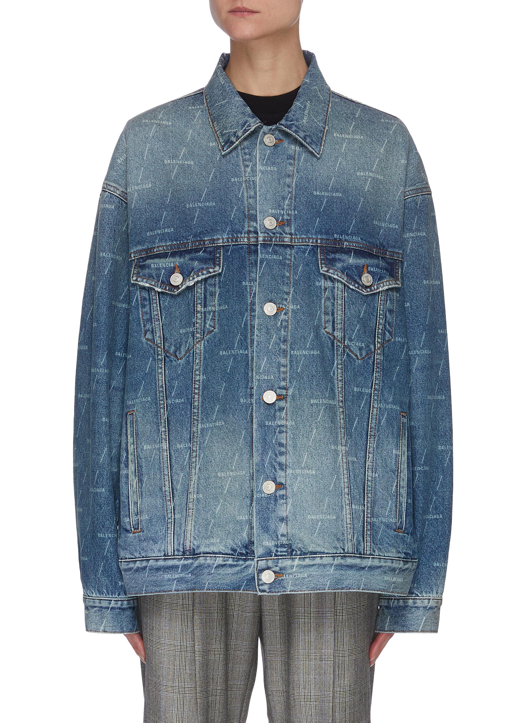 all over print denim jacket