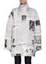 Main View - Click To Enlarge - BALENCIAGA - Newspaper Print Slit Sleeve Puffer Jacket