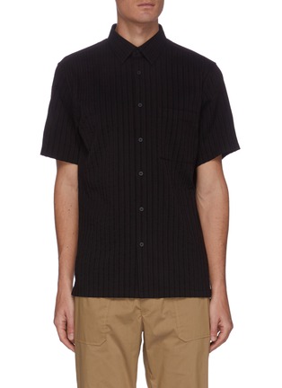 Main View - Click To Enlarge - THEORY - Irving' Vertical Stripe Short Sleeve Shirt