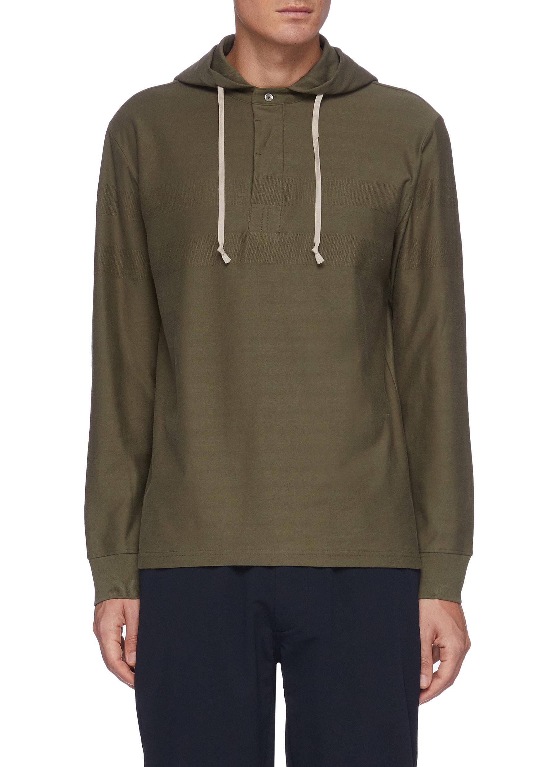button front hoodie