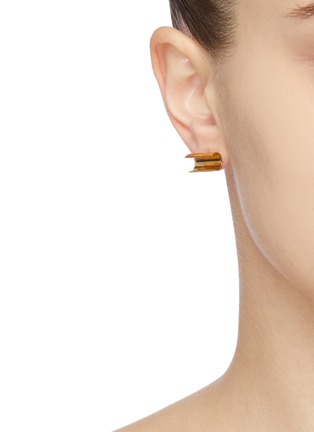 Figure View - Click To Enlarge - MISHO - Minimal Tall' Tubular gold plated airpod earrings