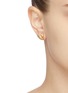 Front View - Click To Enlarge - MISHO - Kt Ni' pearl gold plated earrings
