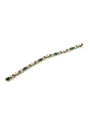 Main View - Click To Enlarge - TUKKA - Victorian' diamond emerald gold silver bracelet