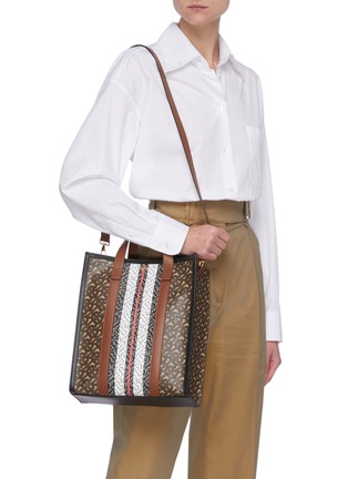 Figure View - Click To Enlarge - BURBERRY - Mixed Anagram Print Canvas Tote