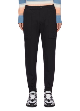 Main View - Click To Enlarge - SOLID HOMME - Elastic Waist Wool Blend Sweatpants