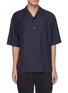 Main View - Click To Enlarge - SOLID HOMME - Embroidered Oversize Crop Short Sleeve Shirt