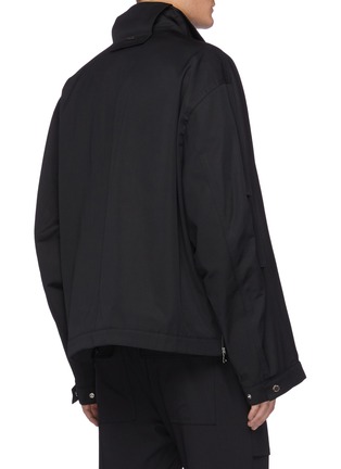 Back View - Click To Enlarge - SOLID HOMME - Stand Collar Semi-Concealed Zip Front Jacket