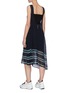 Back View - Click To Enlarge - SWAYING - Asymmetric Stripe Hem Sleeveless Knit Maxi Dress